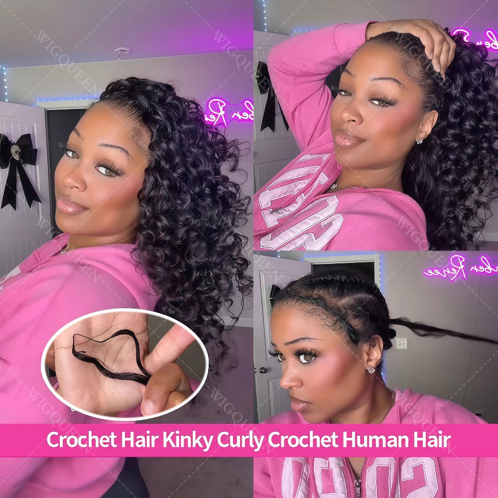 10A Micro bucle Invisible pequeñas espirales rizado crochet cabello humano sin nudos preseparado rizado pluma extensiones de cabello de ganchillo
