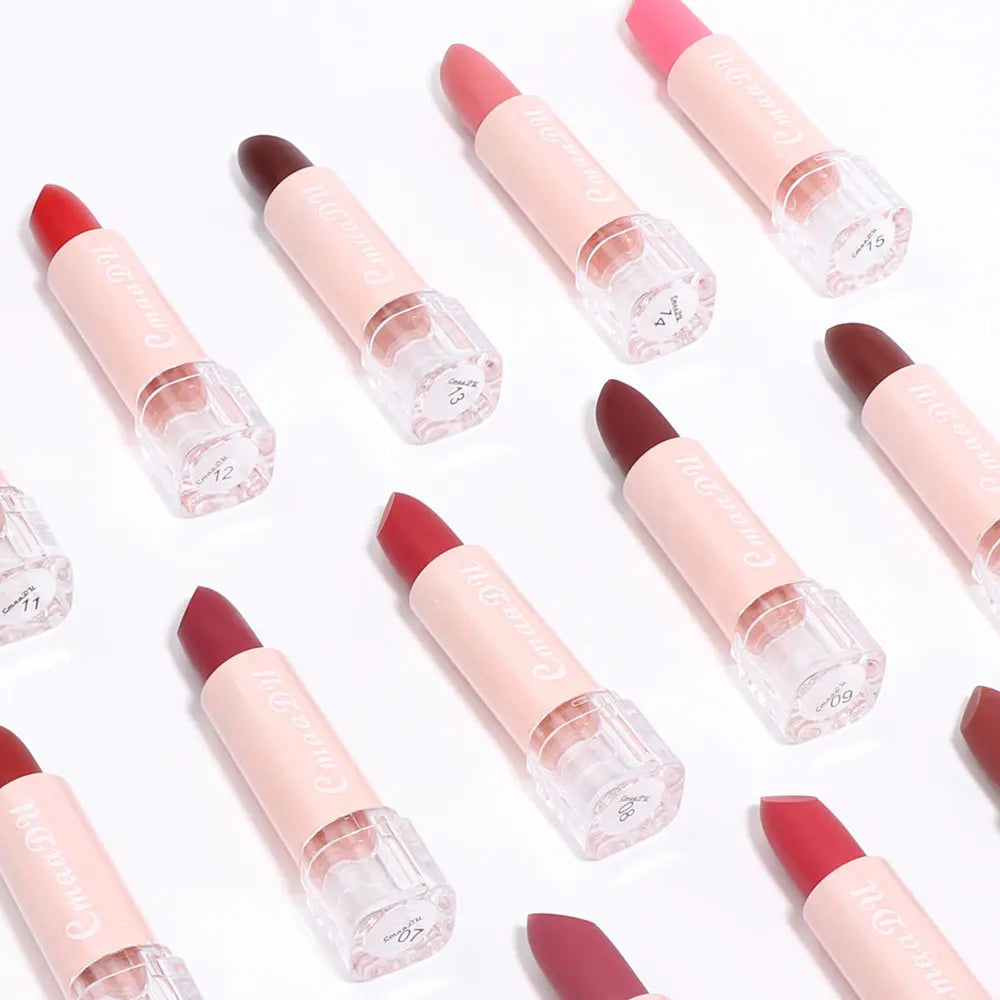 Lápiz Labial de 15 Colores, Impermeable, de Larga Duración, Mate, Terciopelo, Sexy, Rojo, Brillo Labial Nude, Brillo Labial Brillante, Tinte Labial Rojo Intenso, Maquillaje