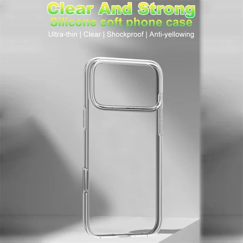 Funda de teléfono transparente de silicona suave TPU para iPhone 17 Pro Max, fundas ultrafinas transparentes a prueba de golpes para iPhone 17, funda trasera de aire