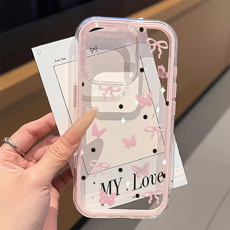 Funda de teléfono Love Heart para iPhone 17 funda iPhone 13 16 15 11 12 14 Pro Max 17 Air silicona 2 en 1 funda transparente suave a prueba de golpes