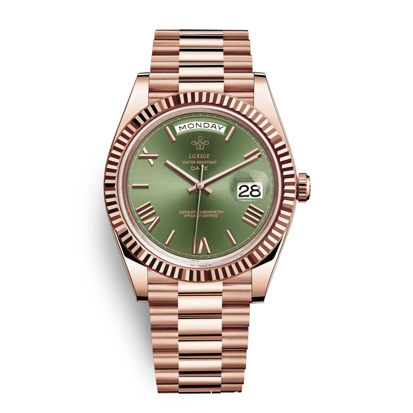 Reloj con calendario semanal de moda para hombre, reloj de cuarzo importado japonés, resistente al agua