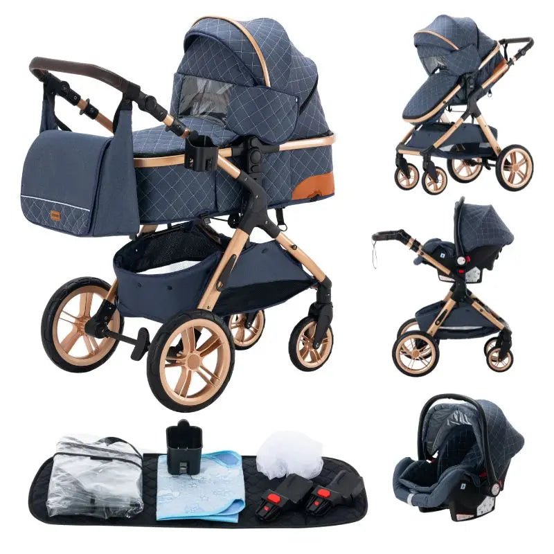 Sistema de viaje 3 en 1 para bebés, cochecito ligero para recién nacidos, plegable compacto, cochecito de invierno, cochecito para bebés, todoterreno