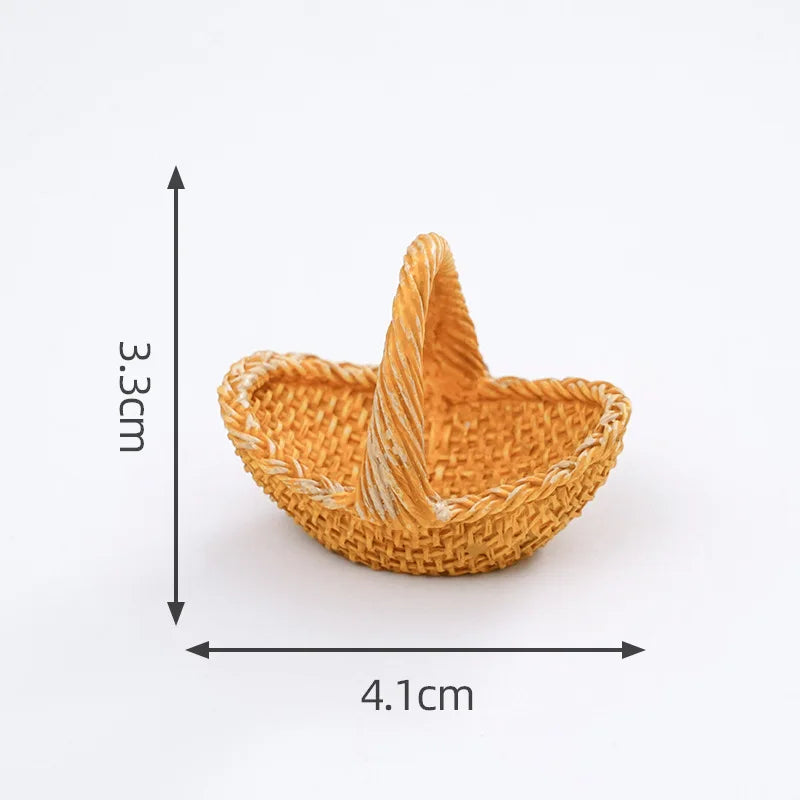 Cesta de Mimbre en Miniatura para Casa de Muñecas 1/12, Modelo de Cesta de Pan y Frutas, Accesorios para Escena de Cocina, Regalo para Niños