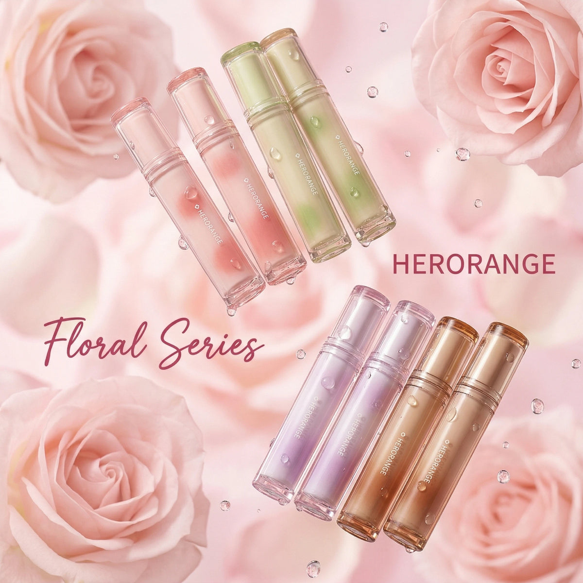 Brillo Labial Herorange Iced Tea, Hidratante, No Reseca, Aumenta el Volumen de los Labios, Estilo Coreano para Maquillaje Diario Natural