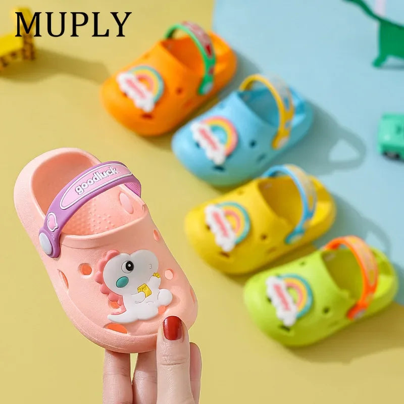 Summer Children Garden Clogs Shoes Boys&Girls Beach Sandal Kids Lightweight Breathable Cute Cartoon Slip Baby Slippers