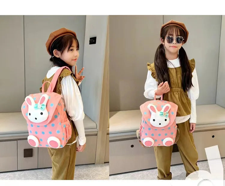 Mochila multicolor estilo conejo para niños, bolso escolar para niños, Mochila de Pascua a la moda para niñas y guardería