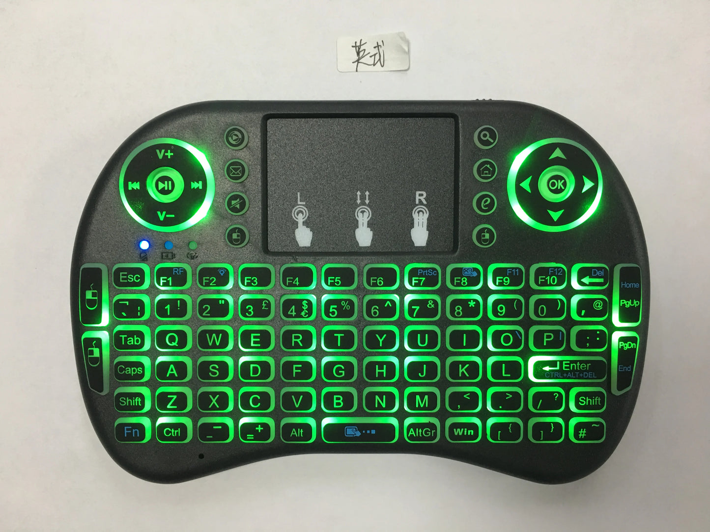 Miniteclado inalámbrico retroiluminado, periférico con Touchpad N, RGB, PC, TV Box, español, francés, Azerty, ruso, portugués, idioma de Brasil