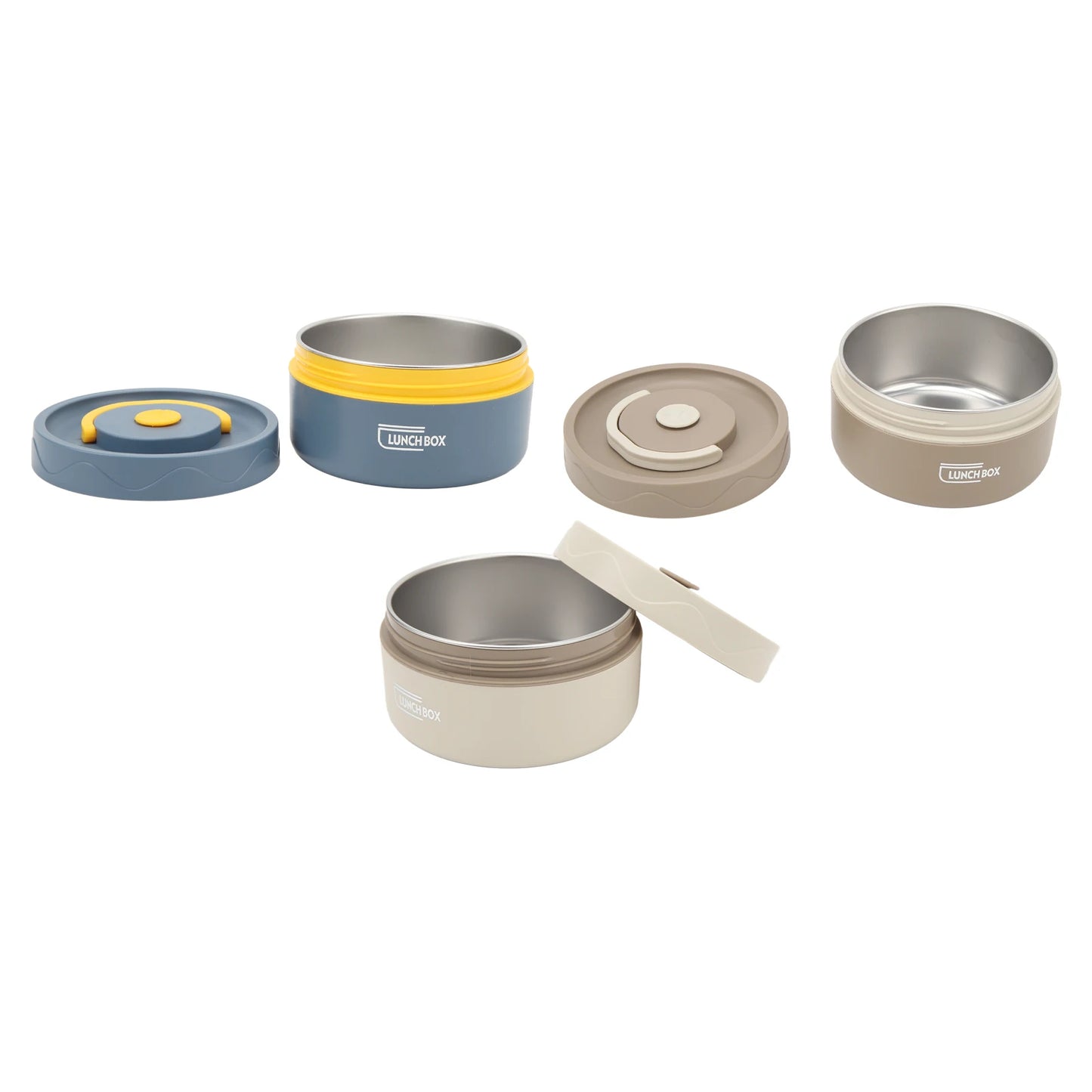 Olla de cocina térmica de aislamiento térmico de 440ml, recipiente térmico portátil de doble capa de acero inoxidable con forma redonda, 1 Uds.