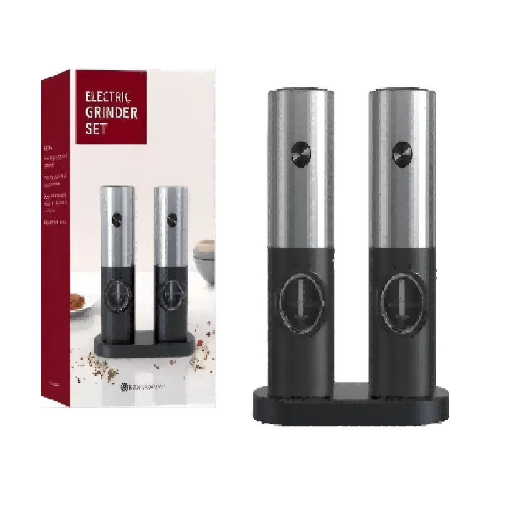 Juego de Molinillos Eléctricos Automáticos de Sal y Pimienta (1/2 Piezas) con Luz LED, Molinillo de Especias Ajustable, Herramientas de Cocina