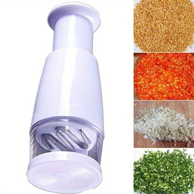 Práctico picador de alimentos manual: dados sin esfuerzo de verduras como cebolla, ajo y hierbas para sus recetas de cocina
