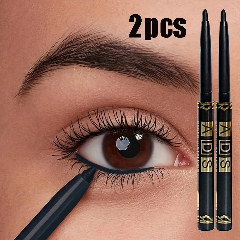 Lápiz delineador de ojos negro Punk, resistente al agua, de secado rápido, altamente pigmentado, delineador suave mate, maquillaje de ojos atrevido para principiantes, 1/2/5 Uds.