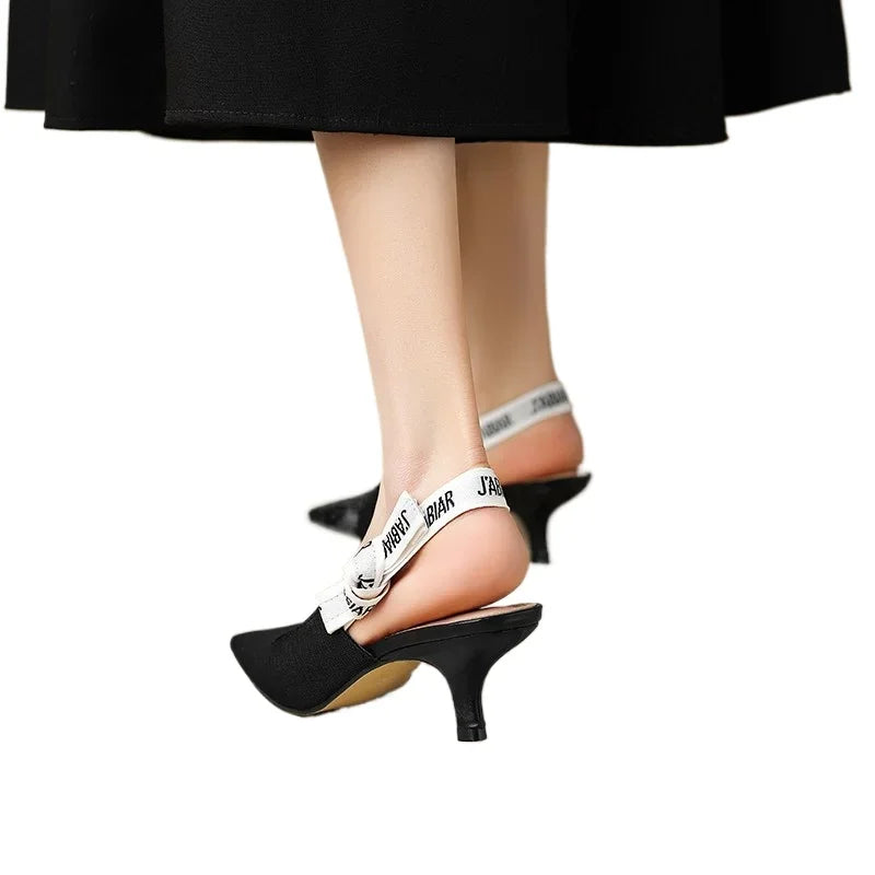 Sandalias de tacón de aguja elegantes con diseño de letras y cordones para mujer, ideales para fiestas, colección Verano 2026