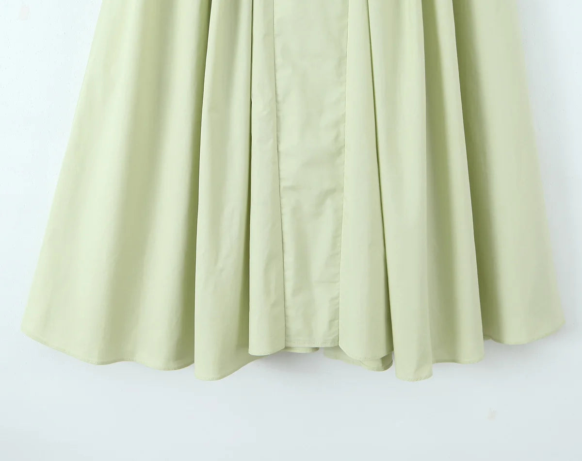 YENKYE-vestido Sexy con espalda descubierta para mujer, vestido verde elegante con cuello Halter, cintura baja, corte en A, Midi, vestidos de fiesta de noche de verano, bata de algodón