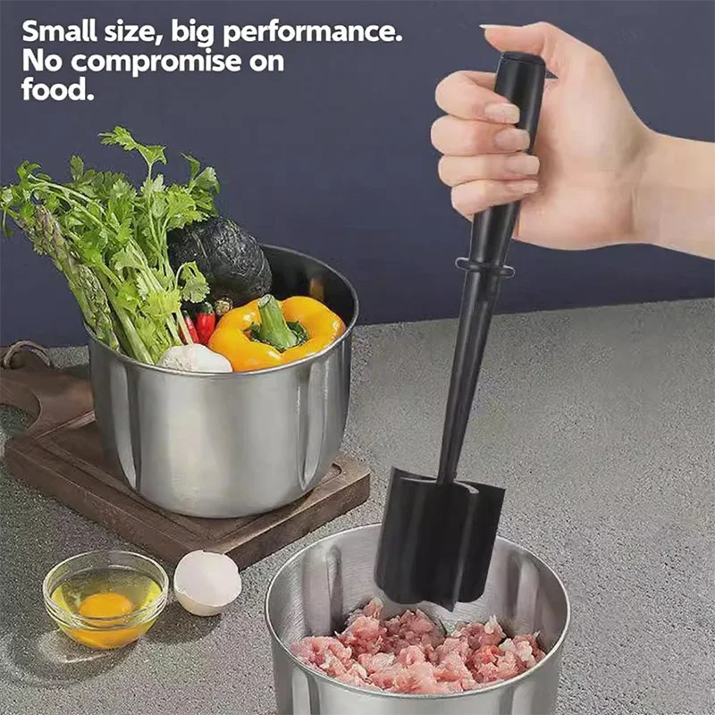 Picadora de carne de plástico, picadora de carne manual, raspador de cocina, picadora de carne picada, pala para mezclar