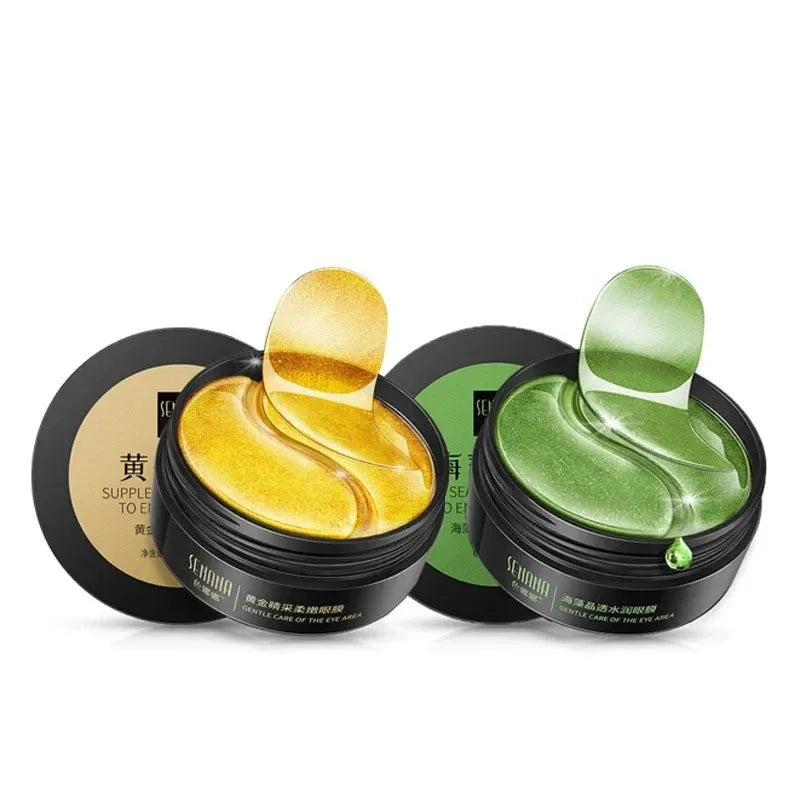 60 piezas de mascarilla de ojos reparadora de ácido hialurónico dorado parches hidratantes y reafirmantes para los ojos mascarilla de cristal para el cuidado de la piel coreana