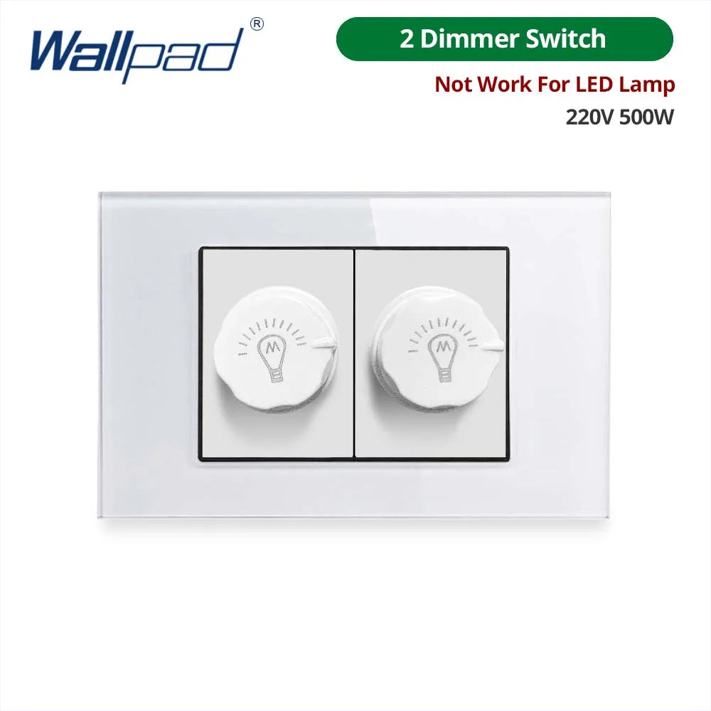 Wallpad Panel de vidrio templado blanco interruptor de luz de pared UE Reino Unido italiano Chile enchufe botón basculante 118*75mm 16A AC110-250V