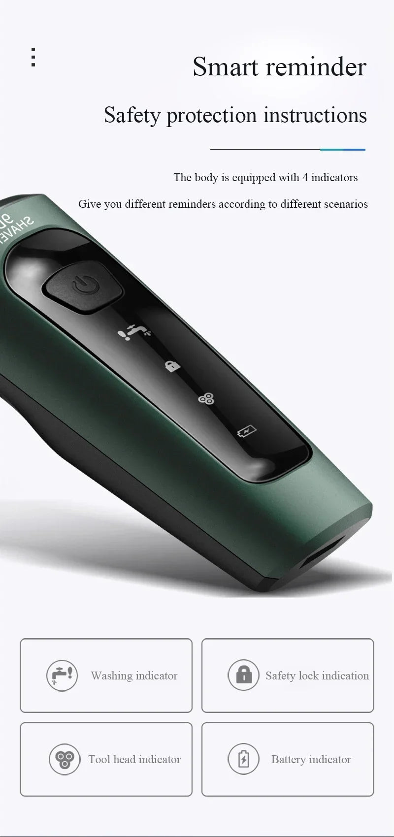 Afeitadoras eléctricas para hombres, maquinilla de afeitar eléctrica resistente al agua, uso en seco y húmedo, máquina de afeitar rotativa con batería recargable