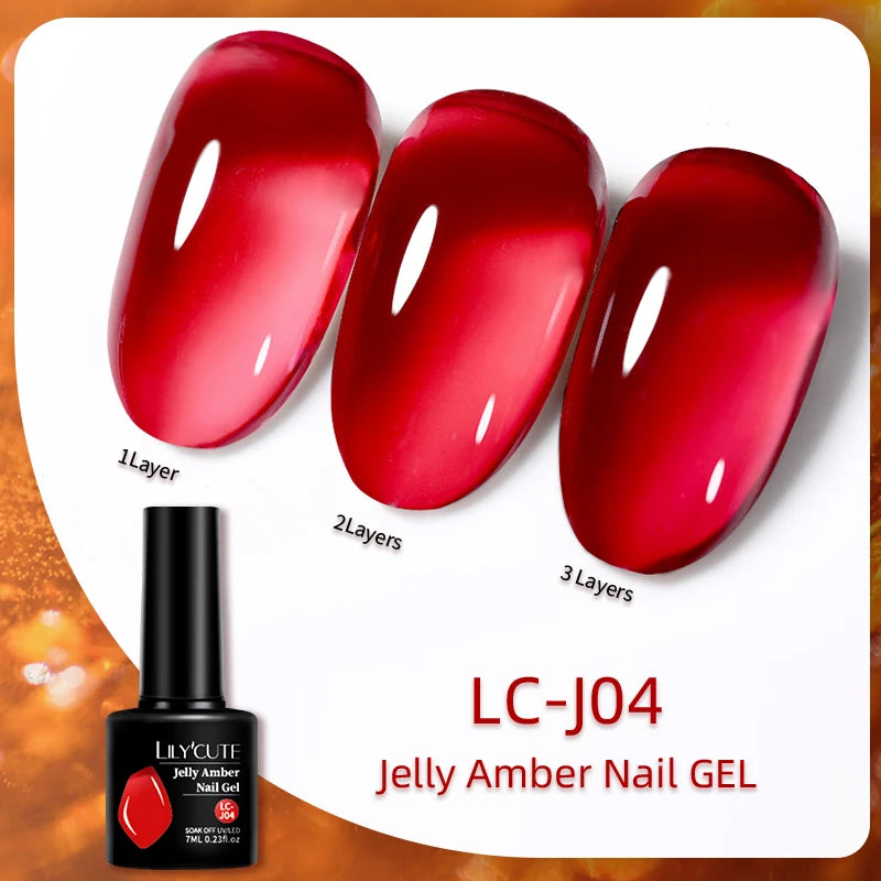 LILYCUTE-esmalte en Gel para uñas, barniz semipermanente para manicura, con LED UV, 129 colores, 7ML