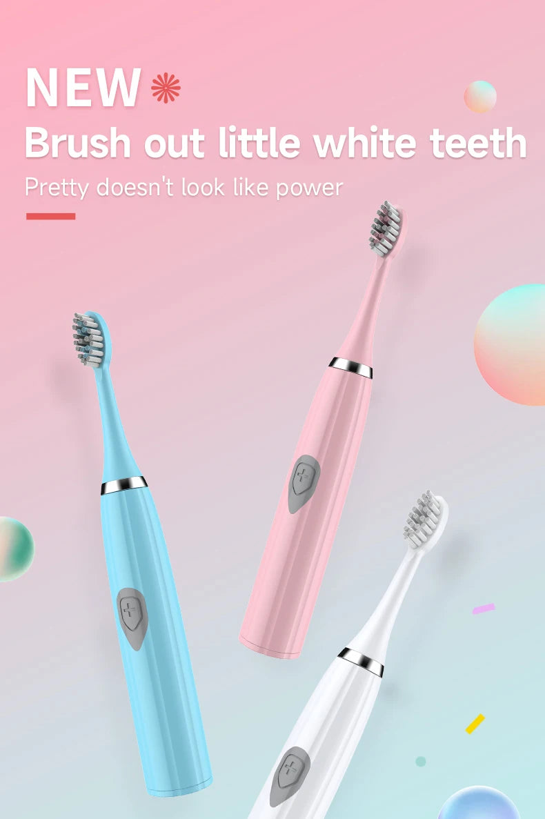 Cepillo de dientes eléctrico para adultos, cerdas suaves DuPont, batería portátil, IPX7, resistente al agua, inteligente, eficaz, cuidado bucal