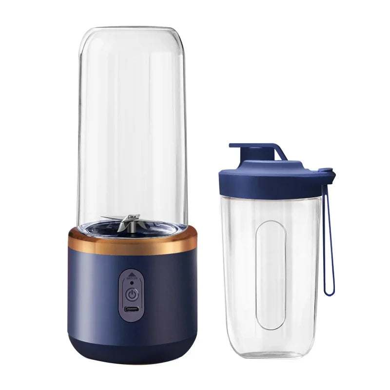 Licuadora Portátil de Doble Vaso, Exprimidor USB, Mezclador de Frutas para Smoothies, Batidos y Jugos, Procesador de Alimentos Compacto, Exprimidor de Naranjas
