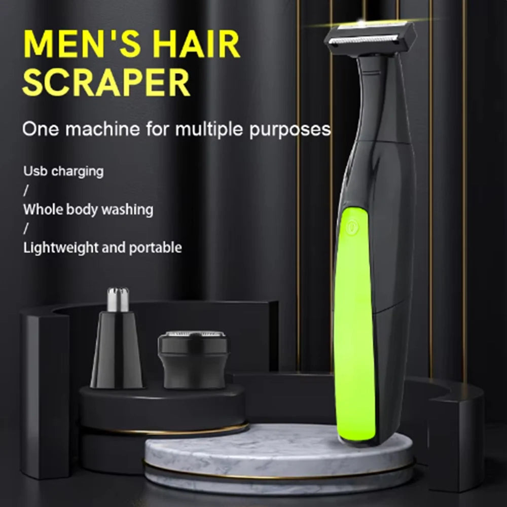 Afeitadora recargable multifuncional para hombres, recortadora de pelo de nariz y cejas, línea de Bikini, afeitadora sensible, 7 en 1