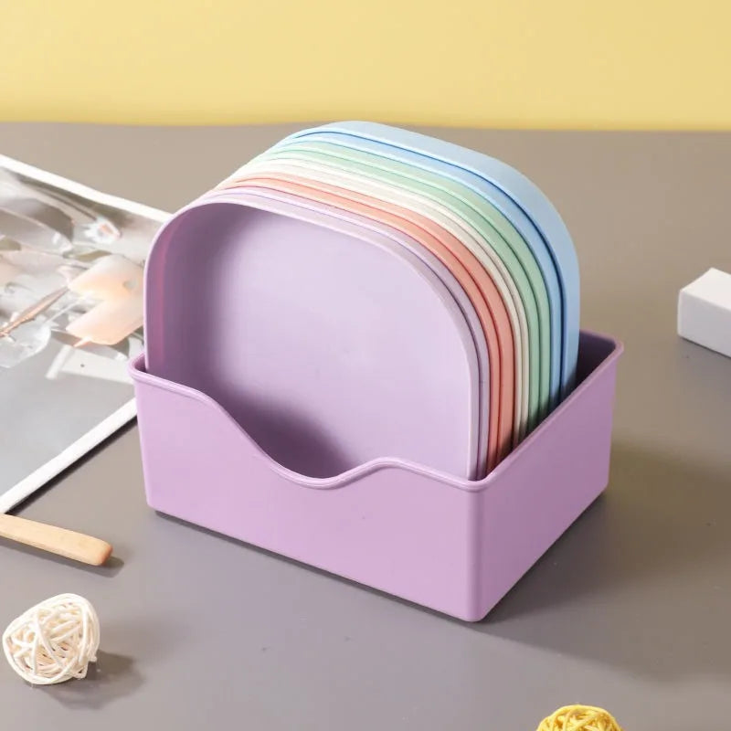 Juego de 10 platos reutilizables para frutas y postres, platos para aperitivos lavables y multifuncionales con Base integrada para huesos y dulces, versátiles
