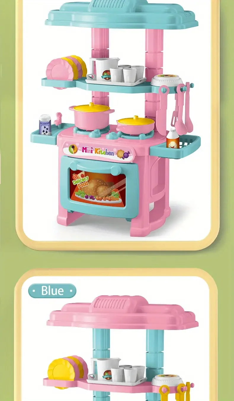 Mini juego de mostrador de cocina DIY, vajilla de comida de cocina simulada, juego de rol para casa, juego de simulación, juguete para regalo para chico y niño