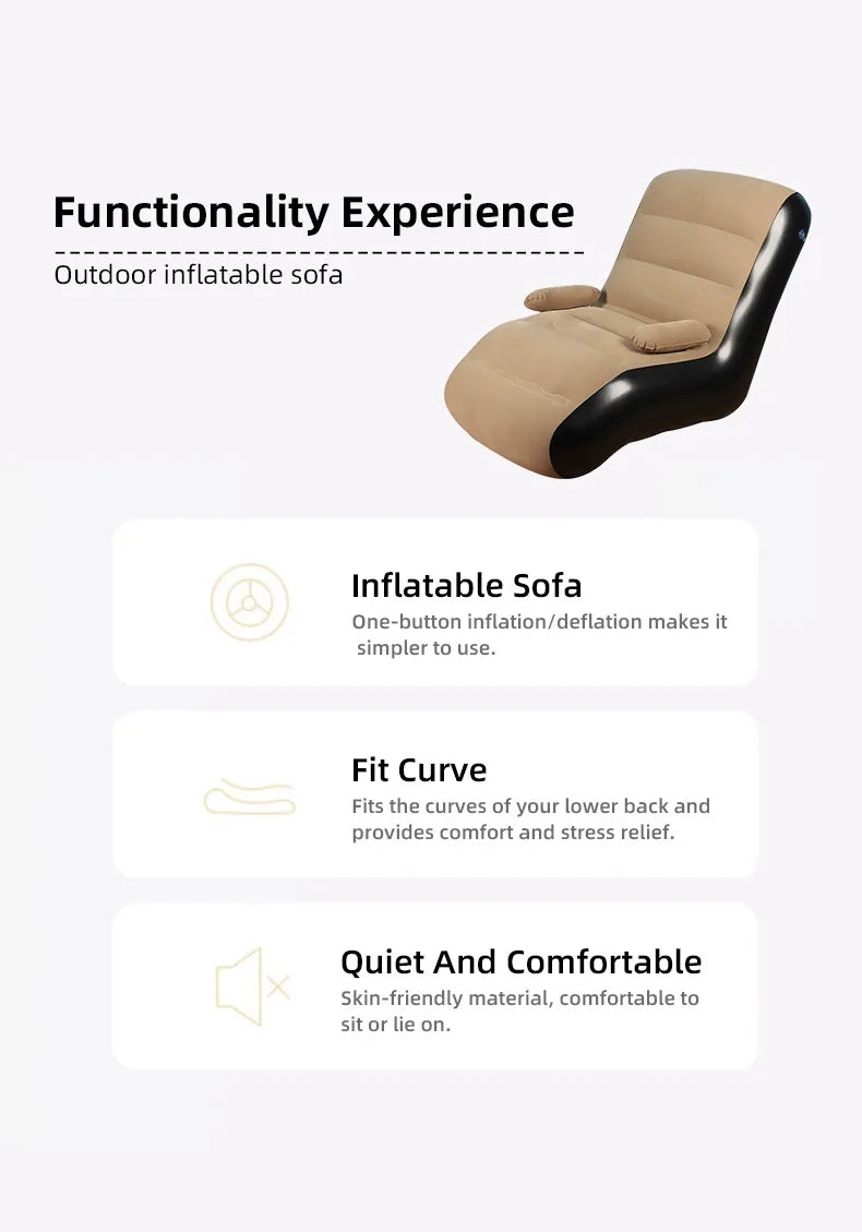 Inflatable Lounger Sofa with Storage Bag for Living Room And Bedroom Lazy Sofa Compact Foldable Seat Cushion