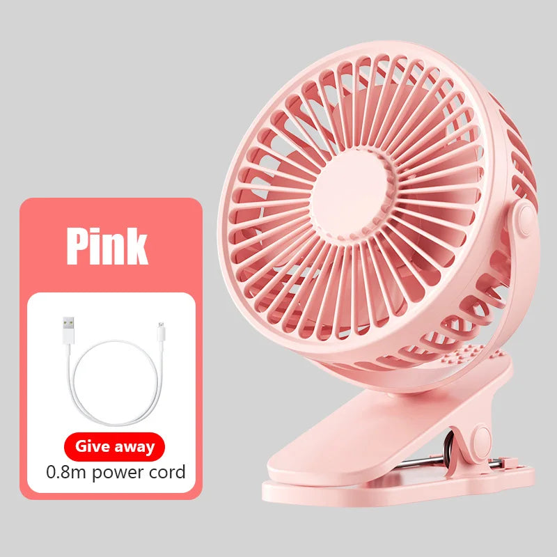 Ventilador de escritorio con clip Mini ventilador de escritorio de refrigeración USB silencioso de 3 velocidades 360 °   Gire los ventiladores eléctricos portátiles del clip del ventilador para el refrigerador de aire de