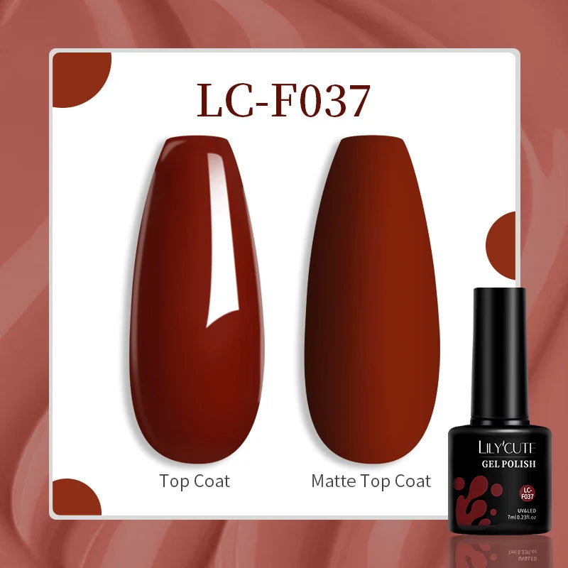 LILYCUTE-esmalte en Gel para uñas, barniz semipermanente para manicura, con LED UV, 129 colores, 7ML