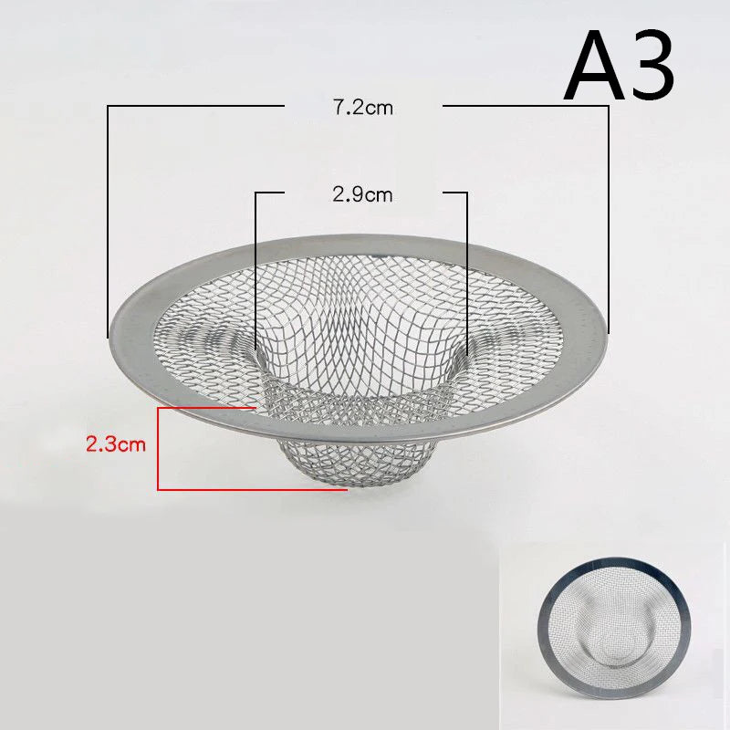 Filtro de fregadero de agua de cocina de acero inoxidable, filtro de drenaje para baño, tapones para el pelo de ducha, accesorios de cocina, 1 ud.