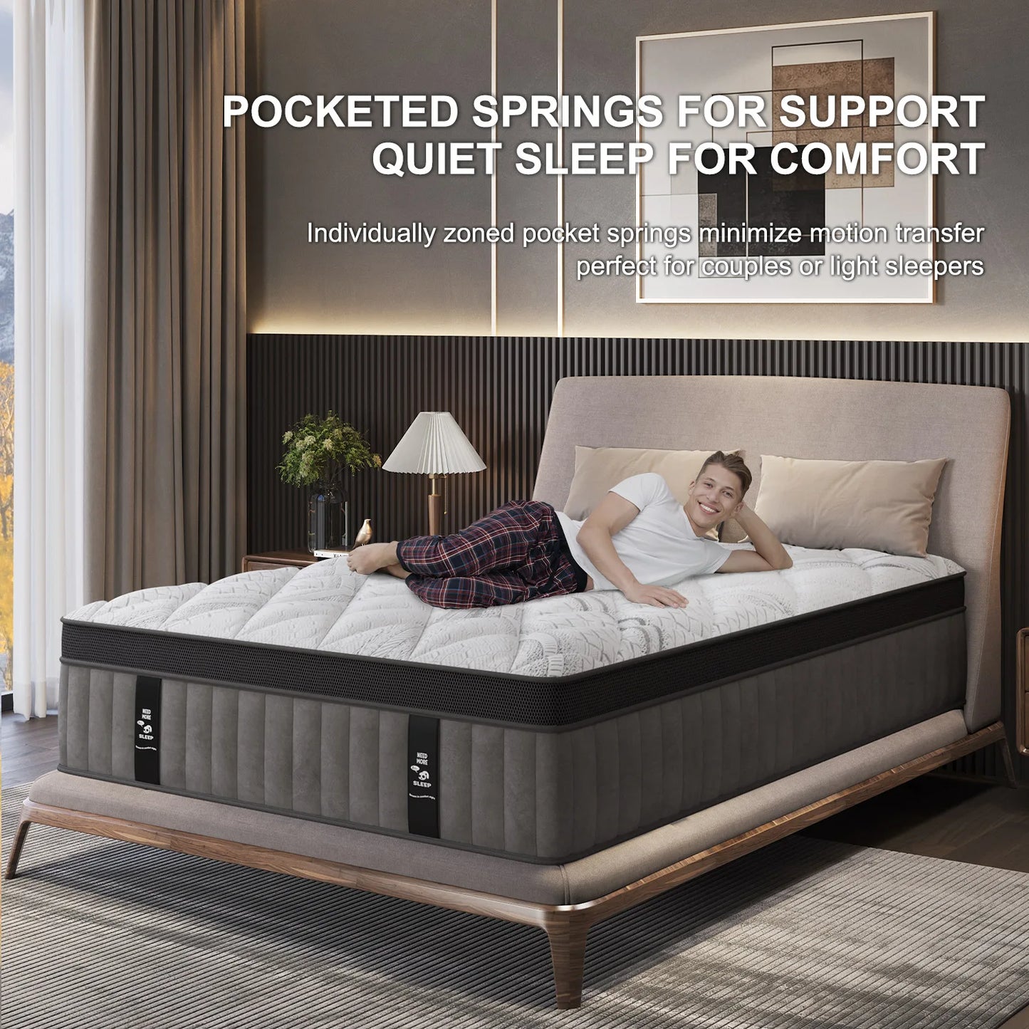 12" 14 Inch Gel Memory Foam Hybrid Mattress Medium Firm Pocket Spring Queen King Bed Motion Isolation
