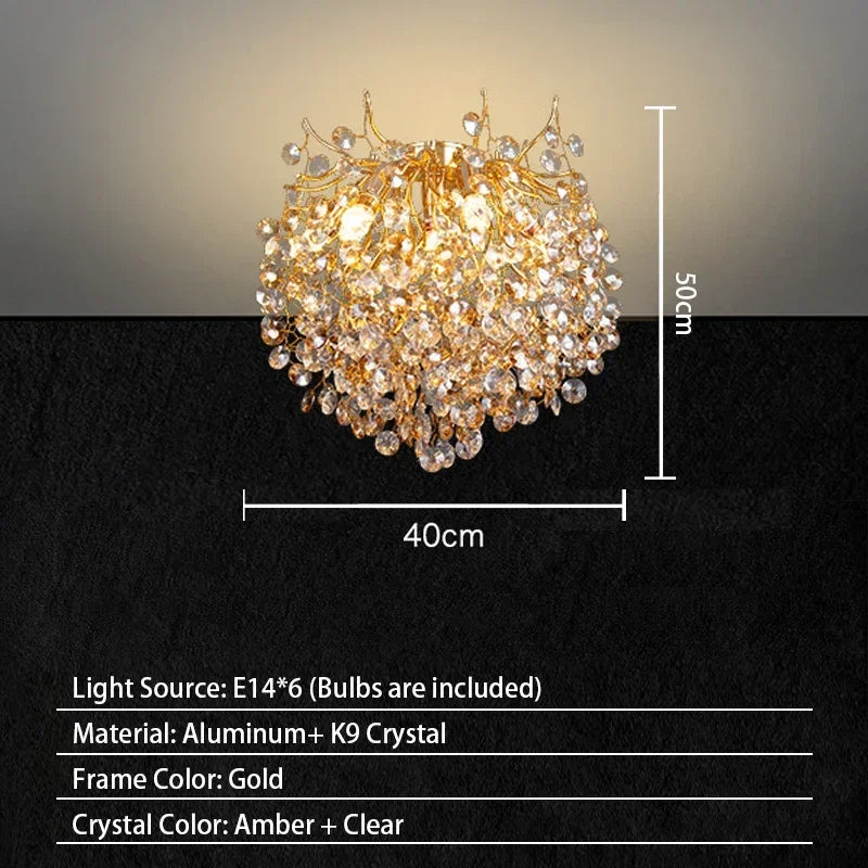 Candelabro de techo moderno para sala de estar, lámpara colgante de cristal de lujo para decoración Interior de Hotel y cocina, accesorio de iluminación
