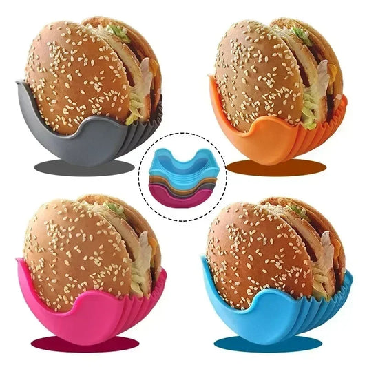 Estante para hamburguesas reutilizable, dispositivos útiles, marco de silicona, soporte para herramientas, estante de almacenamiento, organizador de cocina, herramientas, barra de comedor LI, 1-4 Uds.