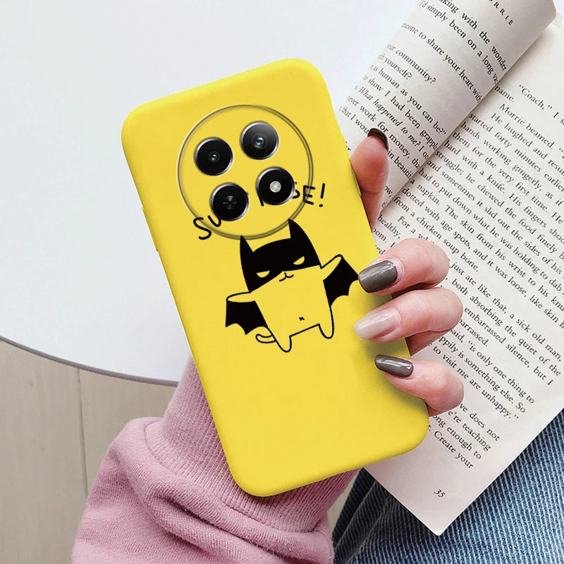 Funda para Realme 12 4G 12 + 13 + Plus 13 Pro + Plus 5G bonita funda trasera con forma de corazón y flor de silicona suave mate Fundas protectoras de dibujos animados