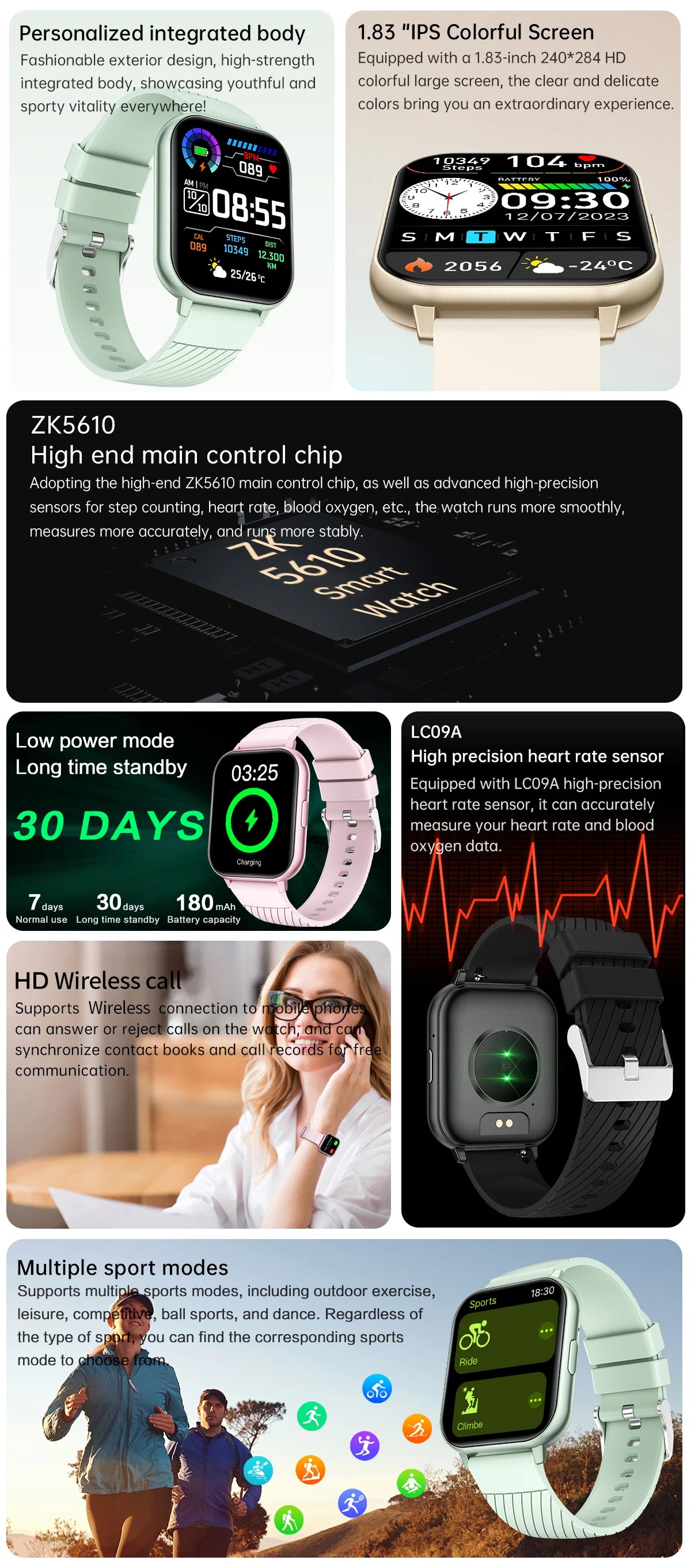LIGE, nuevos relojes inteligentes con llamadas Bluetooth, reloj de pulsera para mujer, relojes deportivos para Fitness, reloj inteligente resistente al agua IP67 para iPhone, Android, iOS