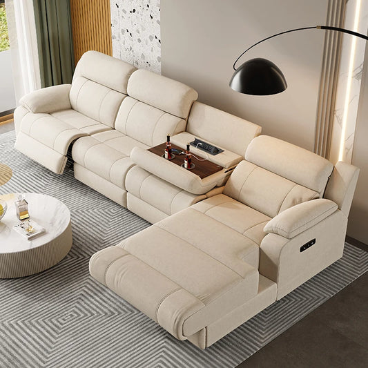 Sofá de tela eléctrico multifuncional, chaise longue recta ajustable, cómodo, individual, para varias personas, mueble para el hogar