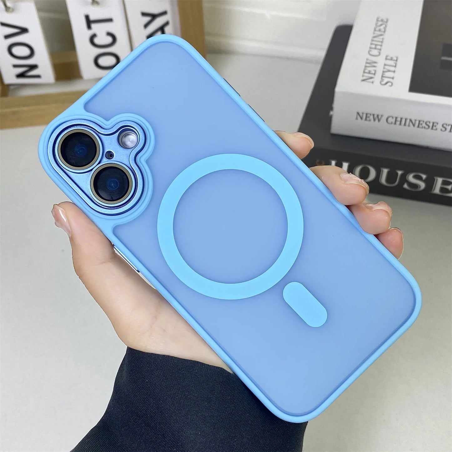 Funda de teléfono magnética translúcida para iPhone 15 14 Pro Max 16 Plus, funda mate para Magsafe para iPhone 16 13 12 11 Pro Max