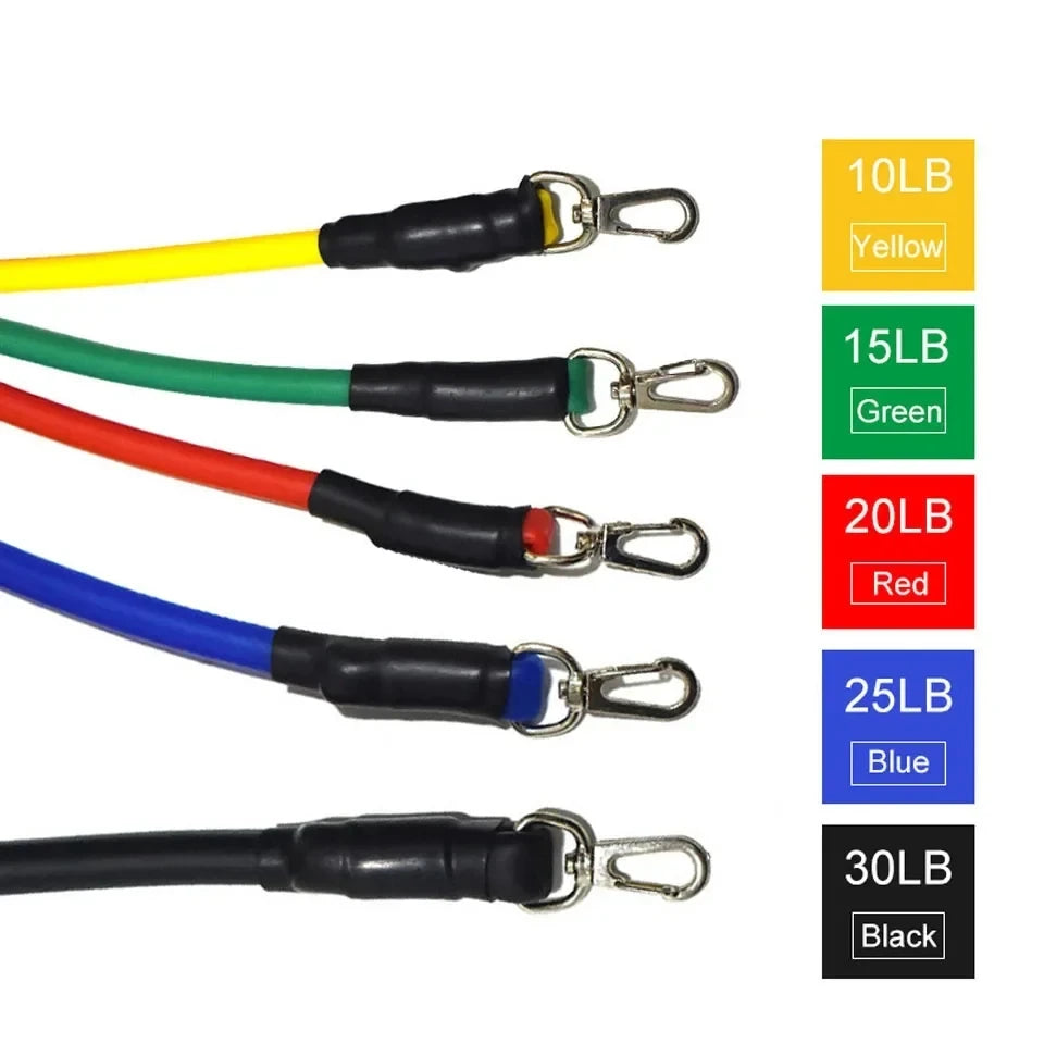 LOOGDEEL 11 unids/set bandas de resistencia Pedal ejercicio entrenamiento corporal entrenamiento mujeres hombres Fitness Yoga tirar cuerda ejercicios tubos de látex