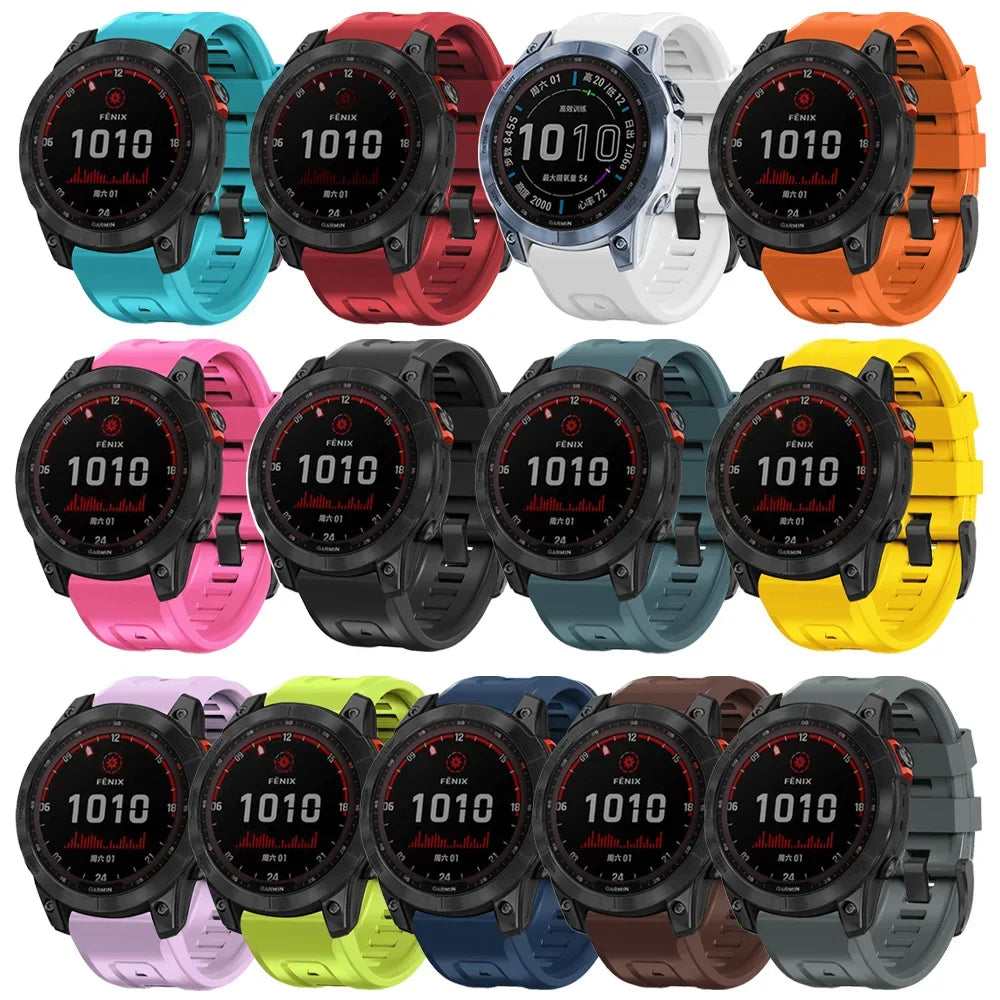 Correa deportiva de silicona para Garmin Descent G2 G1 Mk3i Mk2 Mk1/Fenix 8 Pro E 7 7X 6 6X 5 5X/Epix pulsera suave 22/26mm banda Quickfit