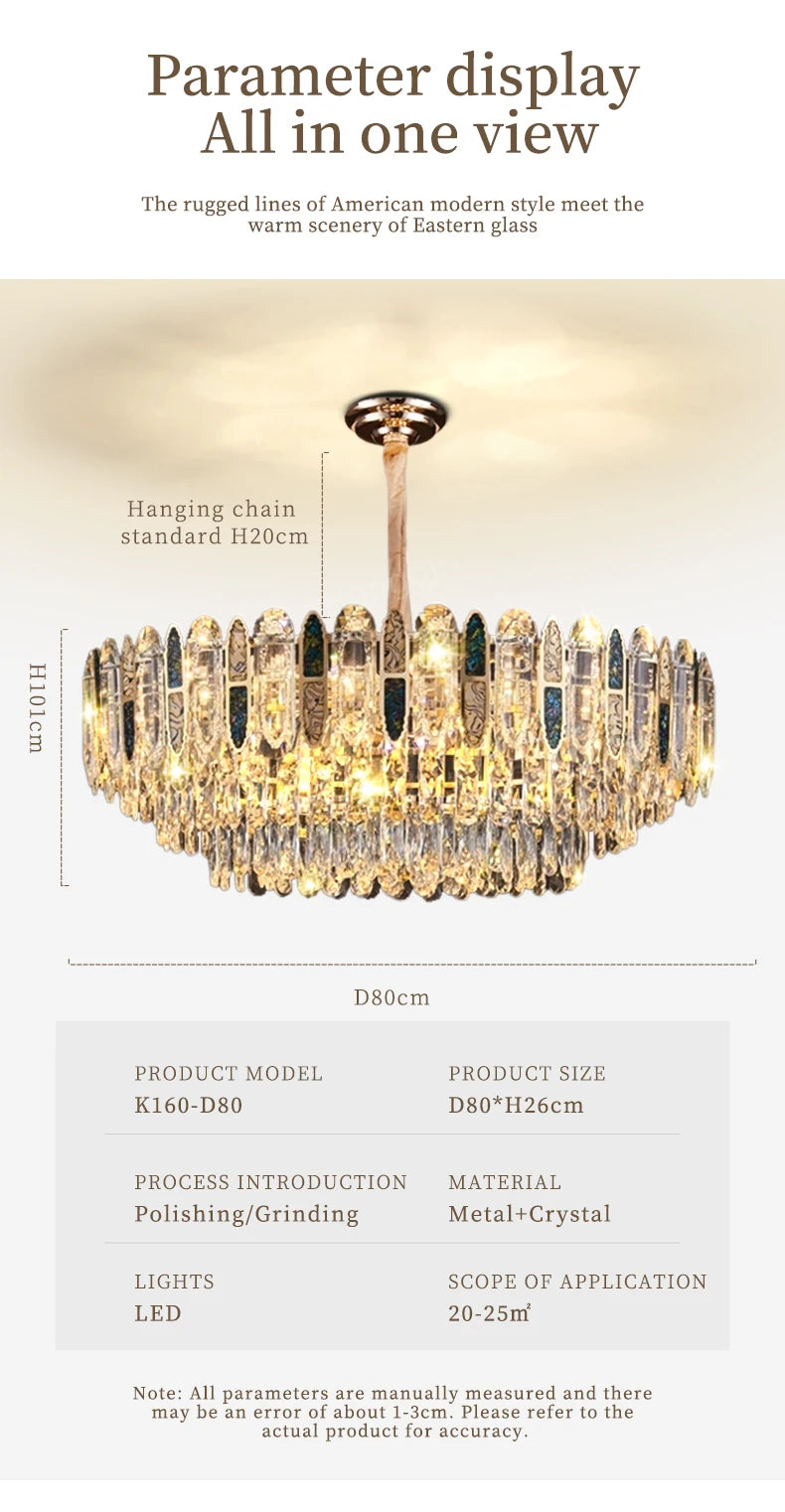 Techo para comedor, candelabro de cristal Led moderno, lámpara colgante de techo para sala de estar, Villa, Loft, iluminación colgante