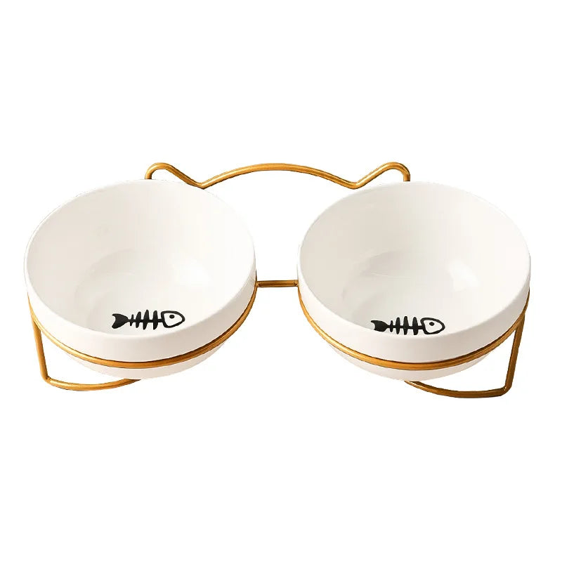 1-3 uds protección Cervical creativa suministros para mascotas tazón doble de cerámica para gatos tazón de cerámica para gatos tazón de comida tazón de comida para perros agua potable tazón de comida