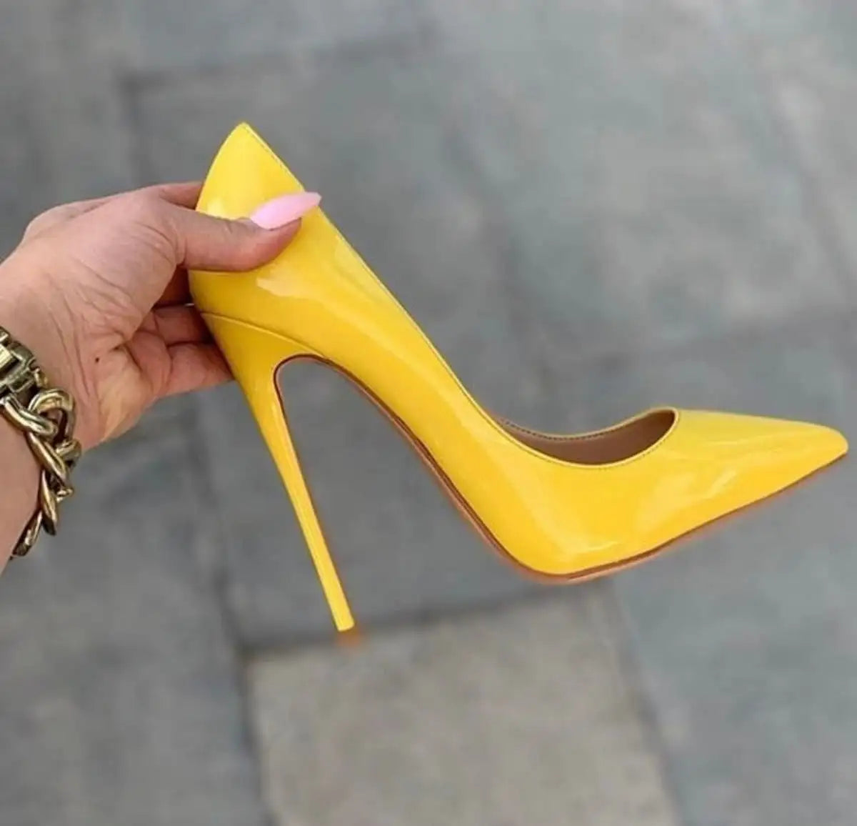 Zapatos de tacón alto sexis con punta estrecha de charol para mujer, tacones de aguja de talla grande, zapatos de tacón coloridos poco profundos y elegantes, zapatos de fiesta de diseñador de lujo