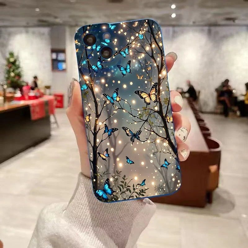 Funda para iPhone 16 The Dark Butterfly Pattern Funda de teléfono para iPhone 17 Air 15 14 13 12 11 Pro Max X XR XS 7 8 Plus SE2 16E