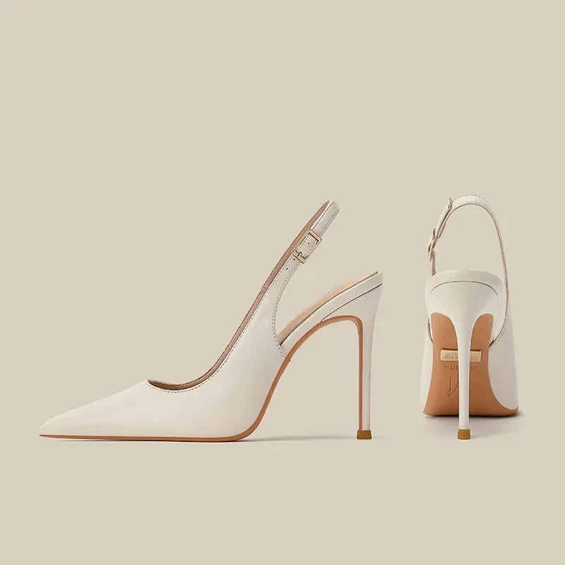 Nuevas Sandalias Planas con Tacón Fino y Hebilla en el Talón, Punta Abierta y Correa de Cuero Suave para Mujer, Ideales para el Trabajo Diario, Modelo 2026