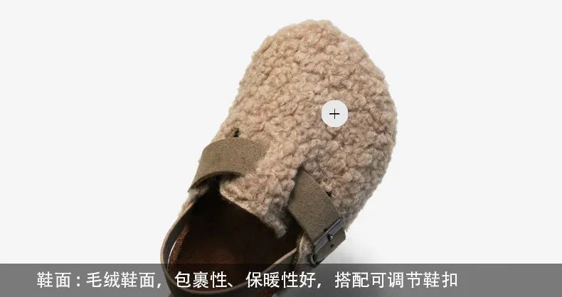Sandalias de corcho para niños y niñas, zapatos de exterior de sandalias cálidas, calzado para preandador, otoño e invierno, novedad
