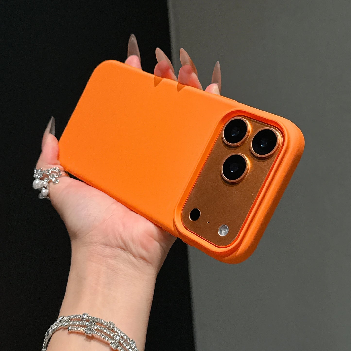Funda Original de silicona líquida de Color naranja para iPhone 17 Pro Max 17 16 15 14 13 12 11 ProMax mini Plus cubierta de parachoques antideslizante