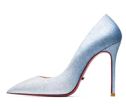 HLTINO, tacones altos de fondo rojo de 12cm, zapatos de lujo de cuero genuino, tacones de aguja súper altos para mujer con zapatos de tacón de primavera para mujer