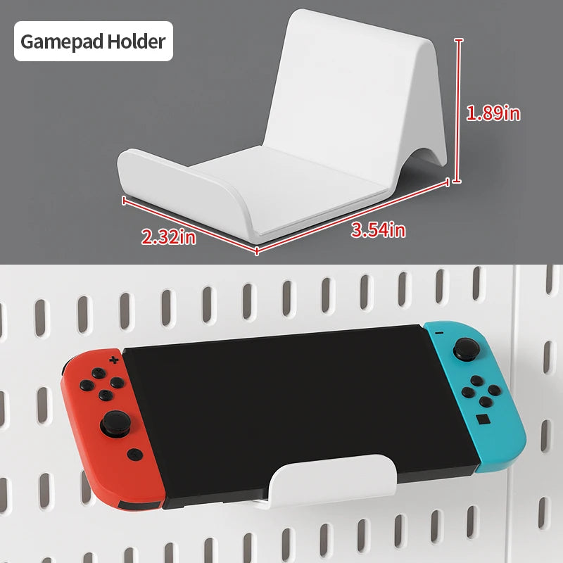 Kit organizador de pared combinado con tablero perforado DIY: paneles colgantes modulares, instalación sin perforaciones, ideal para exhibición de pared de habitaciones artesanales