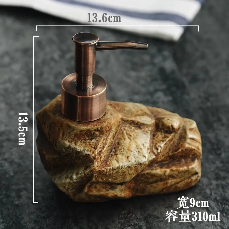 Dispensador de Champú de Cerámica Retro para Baño, Dispensador de Jabón, Dispensador de Desinfectante de Manos, Accesorios de Baño